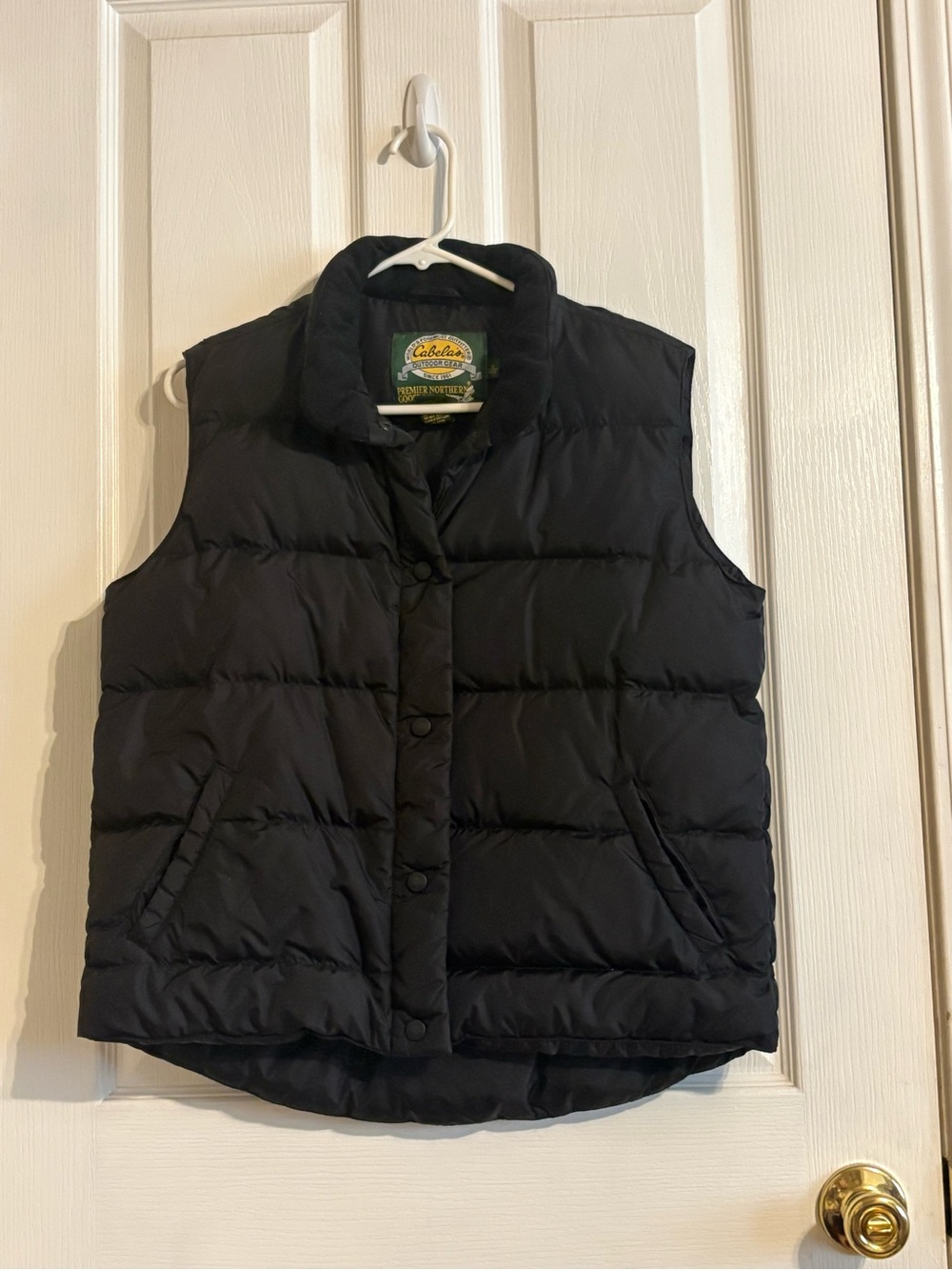Cabela's Black Quilted Down-Style Puffer Vest